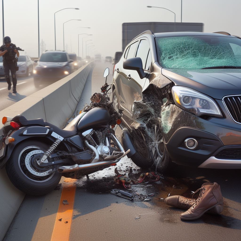 Motorcycle Crash with 2014 Buick Encore